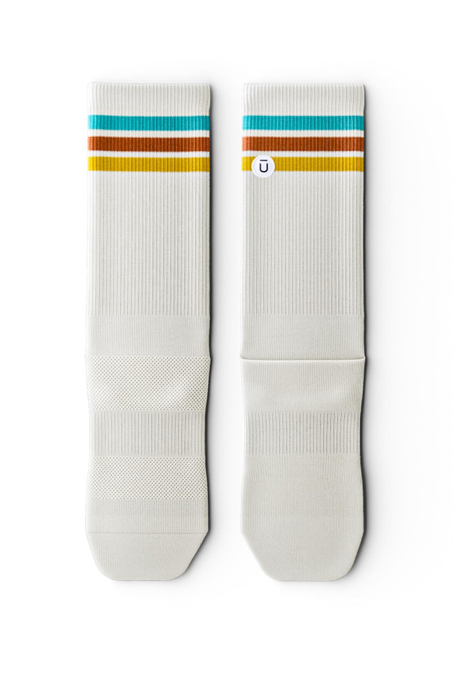 Outway Retro Off White Crew Sock 20222 | Front View | Mens Crew Socks | Topdrawers Apparel for Men