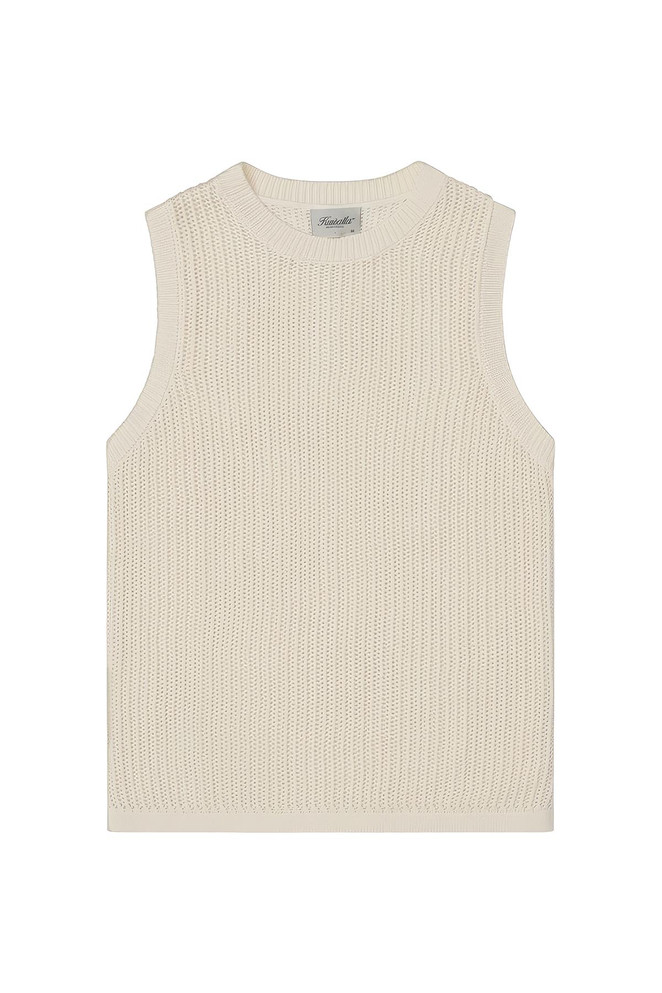 Kuwalla Tee Mesh Sleeveless Vest | Cream UKUL-0125-KVT707 | Front View | Mens Casual Tops | Topdrawers Clothing for Men