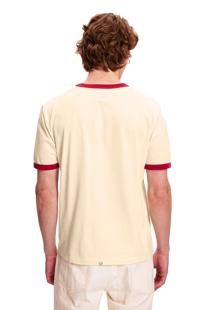 Kuwalla Tee Ringer Tee | Cream KUL-0125-RIN311 | Front View | Mens T-Shirts | Topdrawers Clothing for Men