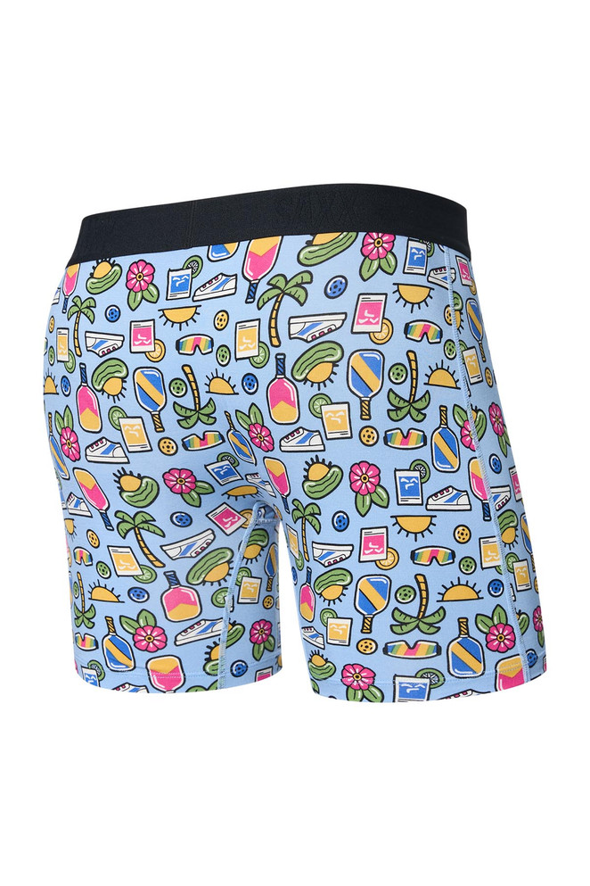 Saxx Vibe Xtra Boxer Brief | Pickleball Paradise Blue SXVX24F | Rear View | Mens Boxer Briefs | Topdrawers Underwear for Men