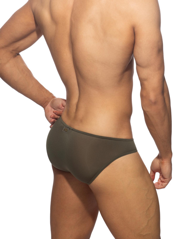 Addicted Veloz Dry Bikini Brief | Khaki AD1329 | Rear View | Mens Briefs | Topdrawers Underwear for Men