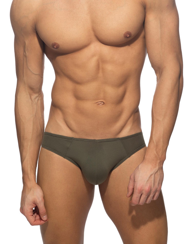 Addicted Veloz Dry Bikini Brief | Khaki AD1329 | Front View | Mens Briefs | Topdrawers Underwear for Men