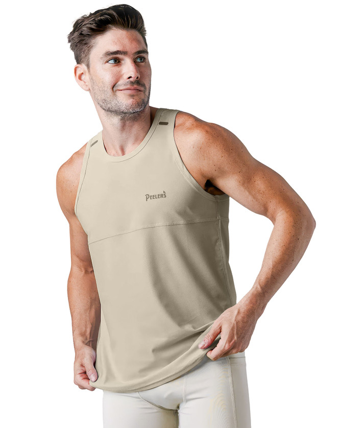 Peelers Power Tank | Mineral PW25TK | Front View | Mens Tank Tops | Topdrawers Clothing for Men