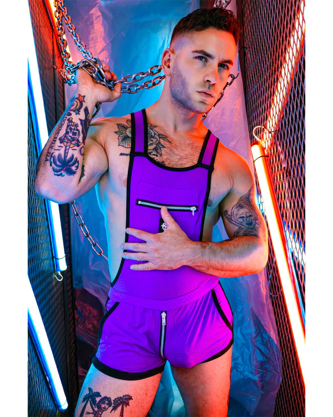 Breedwell Futura Sluterall | Purpleicious 2503-BODY | Front View | Mens Wrestling Singlets | Topdrawers Underwear for Men