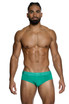 Garçon Model Courtside Green Bamboo Briefs GM22-GREEN-BRIEF - Mens Briefs - Front View - Topdrawers Underwear for Men
