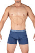 Private Structure Bamboo Viscose Mid Waist Boxer Brief | Citadel Blue | PBUT4380-CTBU  - Mens Boxer Briefs - Front View - Topdrawers Underwear for Men
