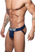 Addicted Push Up Mesh Jock | Navy | AD773-09  - Mens Jockstraps - Side View - Topdrawers Underwear for Men
