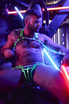 Breedwell Hybred Body Harness | Neon Green | 2209-BULLDOGBODY  - Mens Fetish Elastic Harness - Front View - Topdrawers Underwear for Men
