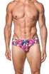 ST33LE Freestyle Swim Brief | Fuchsia/Royal Hex | ST-8000-88  - Mens Swim Briefs - Front View - Topdrawers Swimwear for Men
