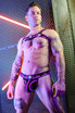 Breedwell Equalizer Bulldog Harness | Neon Pink 2406-BULLDOGBODY | Front View | Mens Fetish Elastic Harnesses | Topdrawers Underwear for Men