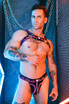 Breedwell Equalizer Bulldog Harness | Neon Pink 2406-BULLDOGBODY | Front View | Mens Fetish Elastic Harnesses | Topdrawers Underwear for Men