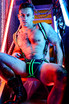Breedwell Transistor Slingshot Body Harness | Neon Green 2312-SLINGSHOTBODY | Front View | Mens Fetish Harnesses | Topdrawers Underwear for Men