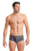 Arena Overview Low Waist Swim Short | Black Multi 6668 | Front View | Mens Swim Boxers | Topdrawers Swimwear for Men