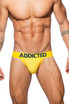 Addicted Push Up Mesh Jock | Yellow AD773 | Front View | Mens Jockstraps | Topdrawers Underwear for Men