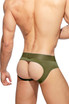 Addicted Fetish Bottomless Fetish Brief | Khaki ADF92 | Rear View | Mens Jock Briefs | Topdrawers Underwear for Men