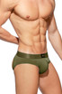 Addicted Fetish Bottomless Fetish Brief | Khaki ADF92 | Side View | Mens Jock Briefs | Topdrawers Underwear for Men