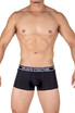 Private Structure Bamboo Viscose Mid Waist Trunk | Raven Black PBUT4379 | Front View | Mens Boxer Briefs | Topdrawers Underwear for Men