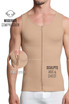 Leo PowerSlim Double Layer Compression Vest | Golden Beige 35027 | Front View | Mens Sleeveless T-Shirts | Topdrawers Clothing for Men