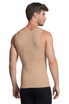 Leo PowerSlim Double Layer Compression Vest | Golden Beige 35027 | Rear View | Mens Sleeveless T-Shirts | Topdrawers Clothing for Men