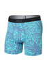 Saxx Quest Boxer Brief Fly | Surf Flowers Turquoise SXBB70F | Front View | Mens Boxer Briefs | Topdrawers Underwear for Men