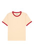 Kuwalla Tee Ringer Tee | Cream KUL-0125-RIN311 | Front View | Mens T-Shirts | Topdrawers Clothing for Men