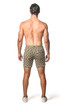 ST33LE Stretch Knit Jeans Shorts | Beige Black Floral ST-1932-62 | Rear View | Mens Shorts | Topdrawers Clothing for Men