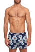 YUASA Swim Short | Lazy Daisy Blue YT-102-163 | Front View | Mens Swim Shorts | Topdrawers Swimwear for Men