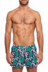 YUASA Swim Short | Flower Fields Green Blue YT-102-156 | Front View | Mens Swim Shorts | Topdrawers Swimwear for Men