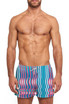YUASA Swim Short | Bixi Wave Pink Blue YT-102-160 | Front View | Mens Swim Shorts | Topdrawers Swimwear for Men