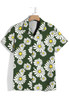 YUASA Resort Shirt | Lazy Daisy Green YT-001-164 | Front View | Mens Short Sleeve Shirts | Topdrawers Clothing for Men