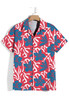 YUASA Resort Shirt | Flower Fields Blue White YT-001-155 | Front View | Mens Short Sleeve Shirts | Topdrawers Clothing for Men
