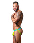 Andrew Christian Happy Jock w/ Almost Naked | Lime 93595 | Side View | Mens Jockstraps | Topdrawers Underwear for Men