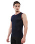 ST33LE Textured Open Mesh Knitted Vest | Navy ST-24058 | Side View | Mens Casual Tops | Topdrawers Clothing for Men