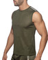 Addicted Nexus Mesh Tank Top | Khaki AD1337 | Side View | Mens Sleeveless T-Shirts | Topdrawers Clothing for Men