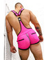 Breedwell Futura Sluterall | Neon Pink 2503-BODY | Rear View | Mens Wrestling Singlets | Topdrawers Underwear for Men