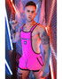 Breedwell Futura Sluterall | Neon Pink 2503-BODY | Side View | Mens Wrestling Singlets | Topdrawers Underwear for Men