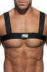 10 Black - Addicted Basic Elastic Harness ADF104 - Front View - Topdrawers Underwear for Men