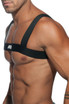10 Black - Addicted Basic Elastic Harness ADF104 - Side View - Topdrawers Underwear for Men