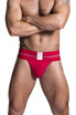 GYM Jockstrap Old School Jockstrap w/ 3" Waistband GYM004-RD - Red - Mens Athletic Supporters - Front View - Topdrawers Underwear for Men