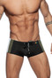 Addicted Stripes Basic Sunga Swim Trunk ADS212-10 Black - Mens Swim Trunks - Front View - Topdrawers Swimwear for Men
