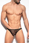 ES Collection Plumetti Mini Brief UN468-10 Black - Mens Briefs - Front View - Topdrawers Underwear for Men

