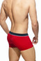 Addicted Sport Detail Binding Swim Boxer | Red | ADS133-06  - Mens Swim Trunks - Rear View - Topdrawers Swimwear for Men
