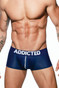 Addicted Push Up Mesh Trunk | Navy | AD806-09  - Mens Boxer Briefs - Front View - Topdrawers Underwear for Men
