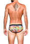 ST33LE Freestyle Swim Brief | Fuchsia/Turquoise Crowns | ST-8000-78  - Mens Swim Briefs - Rear View - Topdrawers Swimwear for Men
