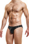 Modus Vivendi Viral Vinyl Low Cut Brief | Black | 08013-BL  - Mens Fetish Briefs - Side View - Topdrawers Underwear for Men
