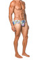 ST33LE Freestyle Swim Brief | Royal Rainbow Tropics ST-8000-90 | Side View | Mens Swim Briefs | Topdrawers Swimwear for Men