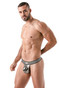 TOF Paris Metal Stringless Thong | Silver TOF136-A | Front View | Mens Pouch Thongs | Topdrawers Underwear for Men