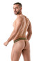 TOF Paris Metal Stringless Thong | Gold TOF136-O | Front View | Mens Pouch Thongs | Topdrawers Underwear for Men