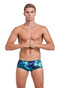 Arena Hero Camo Low Waist Swim Short | Green Lake Multi 6132 | Front View | Mens Swim Boxers | Topdrawers Swimwear for Men