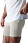 Peelers Agility Short | Champagne AG24SH | Side View | Mens Athletic Shorts | Topdrawers Clothing for Men